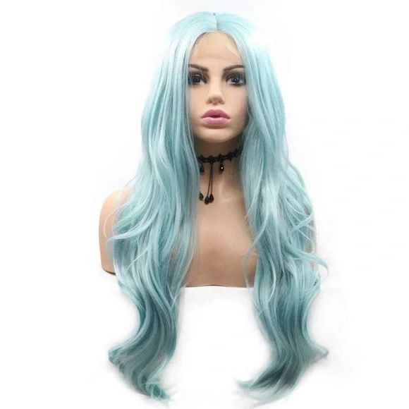 - 💫22” GREEN BLUE BODY WAVY LACE FRONT WIG💫 *NEW*
